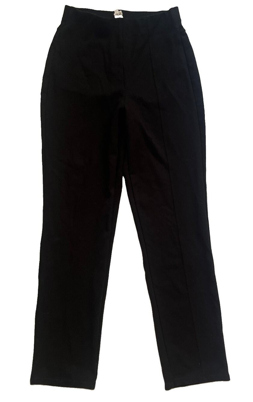 Halara Small Black Pointe Leggings Front Seam Pockets Black